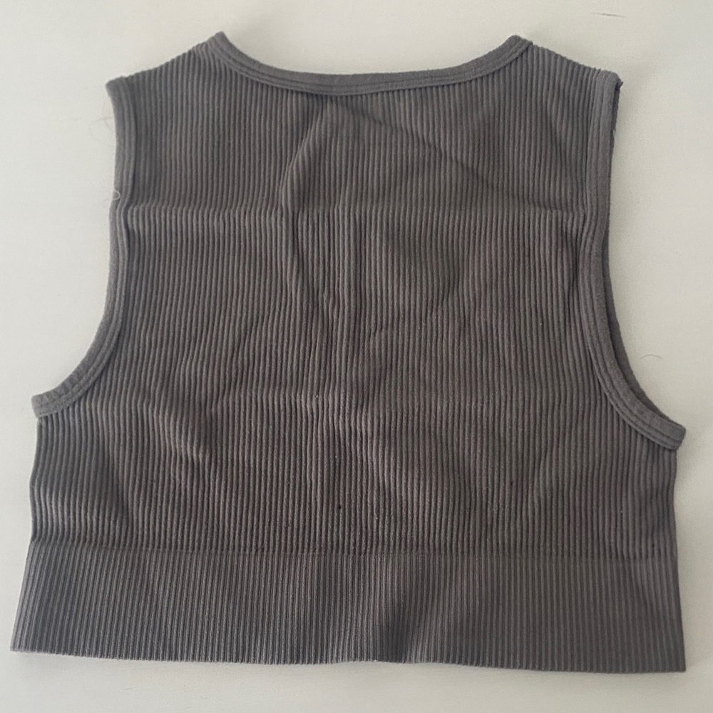 Garage Charcoal Ribbed Tank Top - Picture 3 of 4